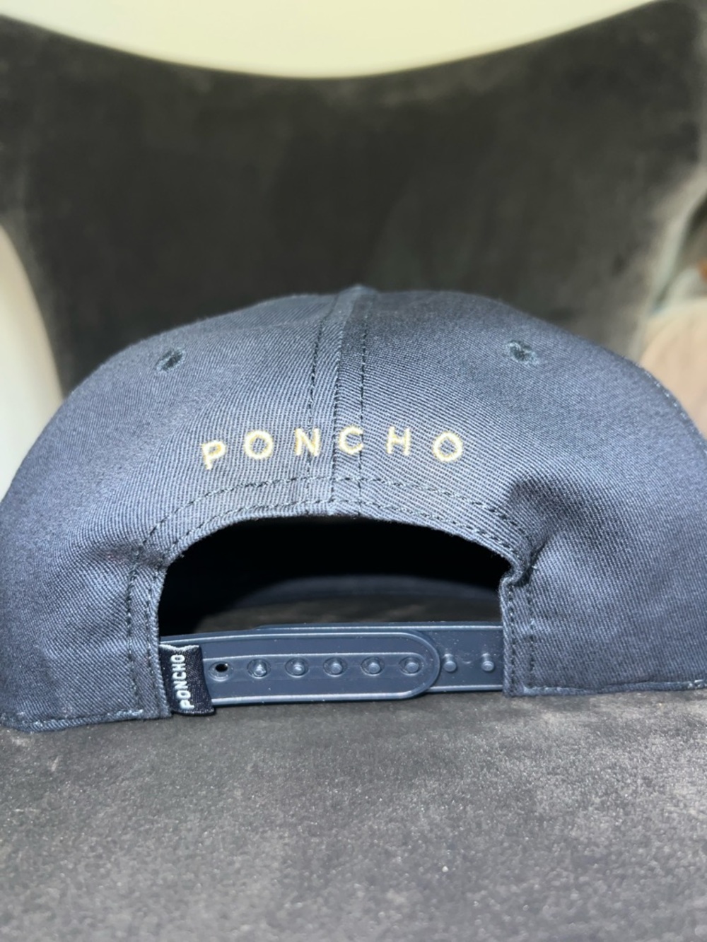 Poncho Outdoors Navy Snapback Armadillo Rope Hat with Gold Accent - Picture 2 of 7